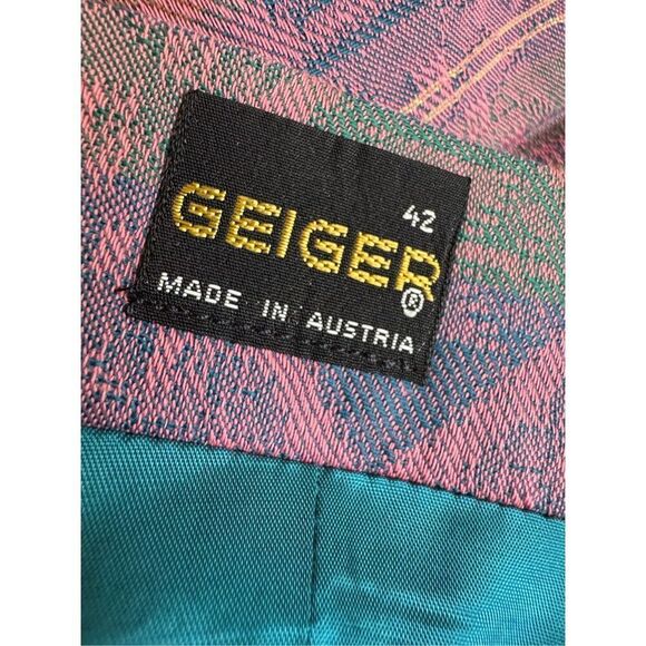 Geiger Austria skirt 42 M Actez pink boho midi European wool tribal high waisted - Picture 3 of 6